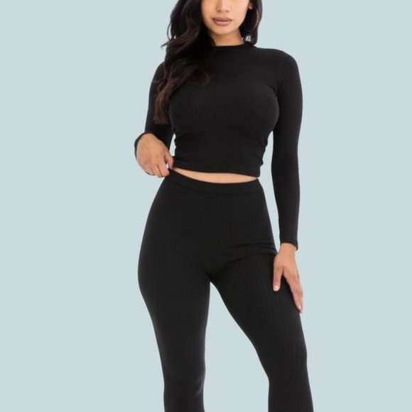 Tops - Lia Set (2 Piece Set- BLACK)